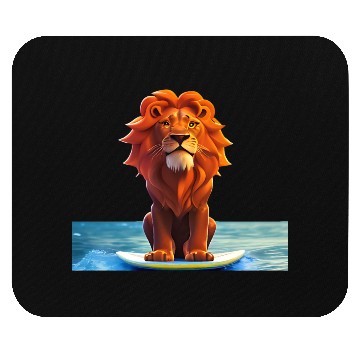 Discover Surfer lion Mouse Pads