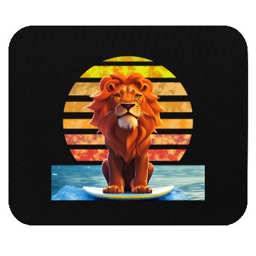Discover Surfer lion Mouse Pads
