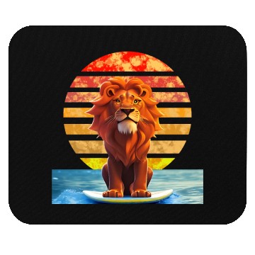 Discover Surfer lion Mouse Pads