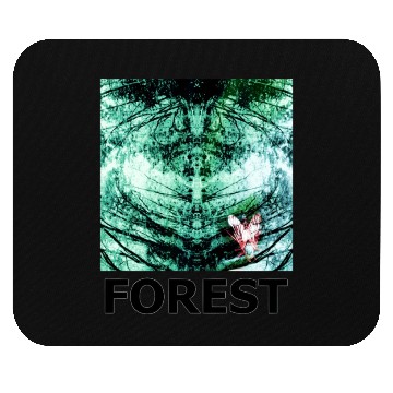 Discover Green forest mandala black Mouse Pads