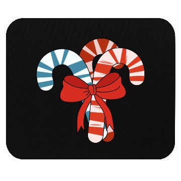 Discover Candy Cane Christmas Bow Mouse Pads