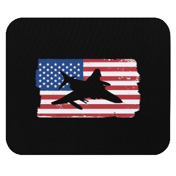 Discover F-4 Phantom Fighter Jet American Flag F4 Phantom Mouse Pads
