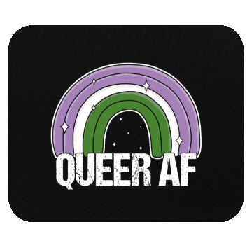 Discover Queer AF Genderqueer Pride Flag Rainbow Mouse Pads