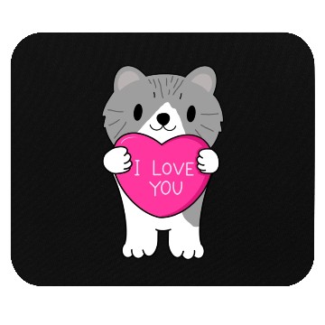 Discover I love you cat Mouse Pads