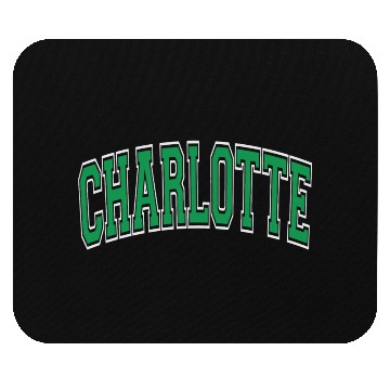 Discover Charlotte Varsity Style Green Text Mouse Pads