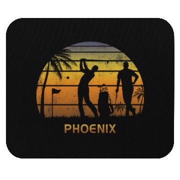 Discover Retro Phoenix Golf Golfing Fan Golfer Gift Mouse Pads