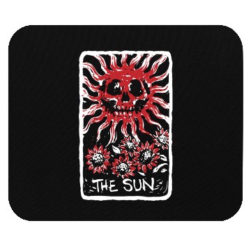 Discover The Sun Blood Red Skeleton Skull Tarot Card Mouse Pads