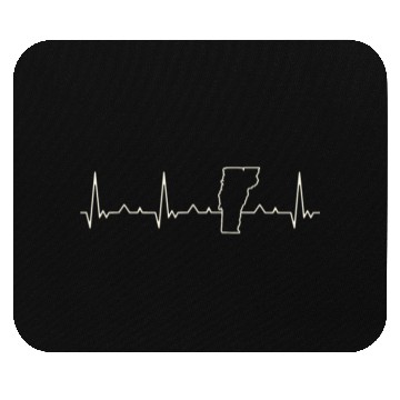 Discover Vermont State USA. Heart. Love. EKG. Pulse. Beat. Mouse Pads