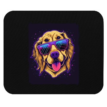 Discover Golden Retriever Dog with Sunglasses Mouse Pads