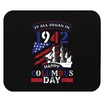 Discover Columbus Day 1942 American Italian Christopher Mouse Pads