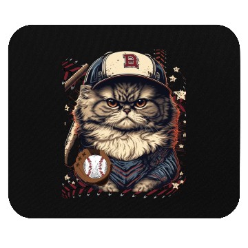 Discover Funny Cat Baseball - cat playing baseball Mouse Pads
