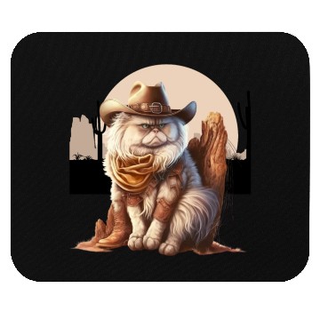 Discover Cat Cowboy Hat meow Cowboy Cat Meme Mouse Pads