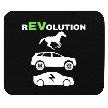 Discover EV rEVolution with GREEN EV Text Horse SUV EV VERT Mouse Pads