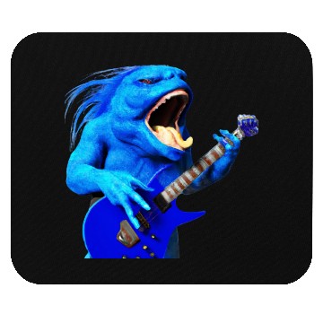 Discover Huge blue creature jamming on an electric guitar. Mouse Pads