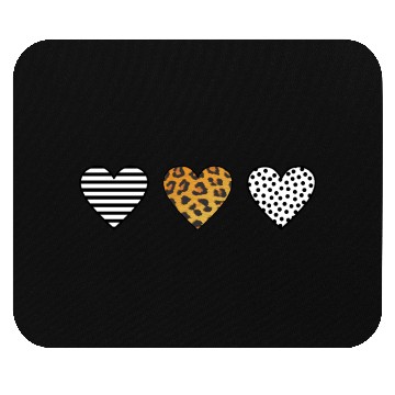Discover Three Hearts, Leopard Print, Dot, Stripe Mouse Pads