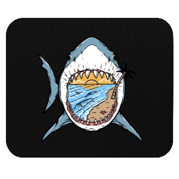Discover Beach and surf in great white shark Mouse Pads