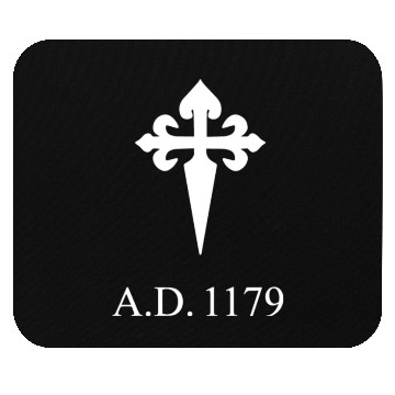 Discover Compostela cross white Mouse Pads