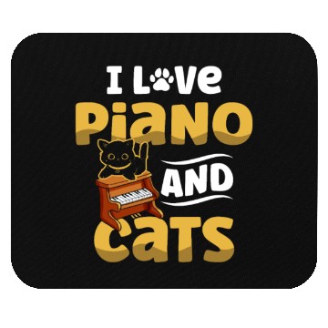Discover I Love Piano And Cats Musician Pianist Cat Kitty Mouse Pads