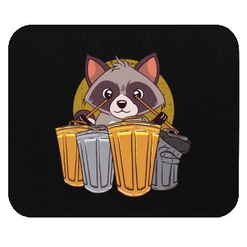 Discover Raccoon Playing Drums Using Trash Cans - Funny Mouse Pads