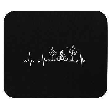 Discover Cyclist heartbeat with bike nature gift Mouse Pads