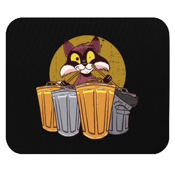 Discover Raccoon Playing Drums Using Trash Cans - Funny Mouse Pads