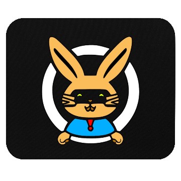 Discover Funny Bunny With Black Mask Mouse Pads