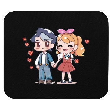 Discover Kawaii Valentine's Day Design, Cute Couple, Mouse Pads