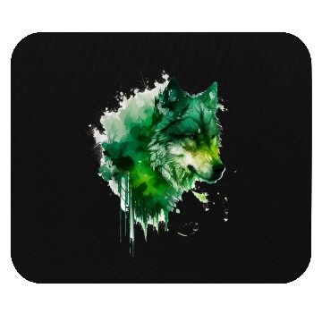 Discover Green wolf Mouse Pads
