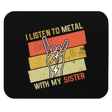 Discover Vintage Metal With Sister Metal Kid Music Lover Mouse Pads