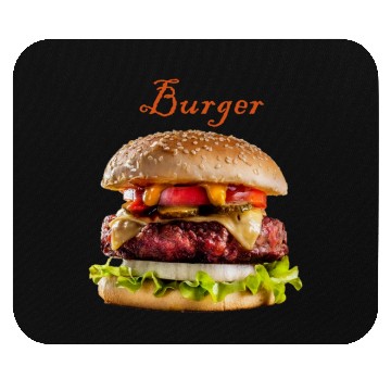 Discover Black and realistic Burger menu Mouse Pads