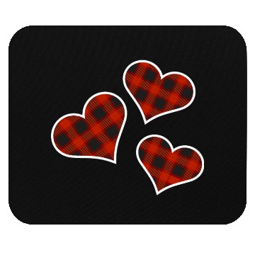 Discover Buffalo Plaid Hearts Mouse Pads