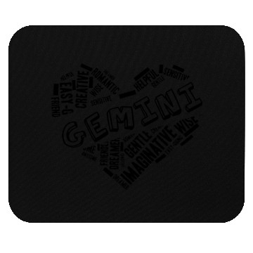 Discover Gemini Heart Word Cloud Doodle Astrology Zodiac St Mouse Pads