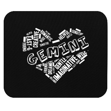Discover Gemini Heart Word Cloud Doodle Astrology Zodiac St Mouse Pads