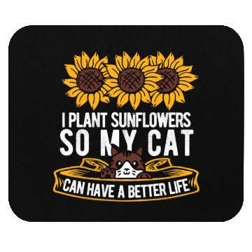 Discover Sunflower Gardening Cat Mouse Pads