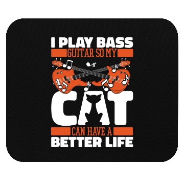 Discover Bass Guitar Bassist Cat Mouse Pads