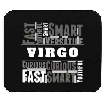 Discover Virgo Zodiac Star Sign Word Cloud Square Monochrom Mouse Pads