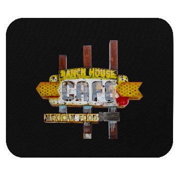 Discover Ranch House Cafe Sign Route 66 Neon Tucumcari NM Mouse Pads