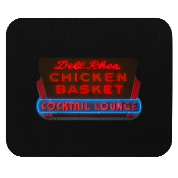Discover Del Rhea Chicken Basket Neon Sign Route 66 Mouse Pads