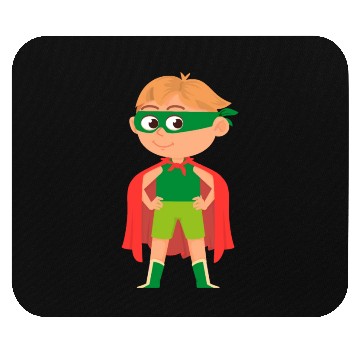 Discover Funny Kid in Superhero Costume Mouse Pads