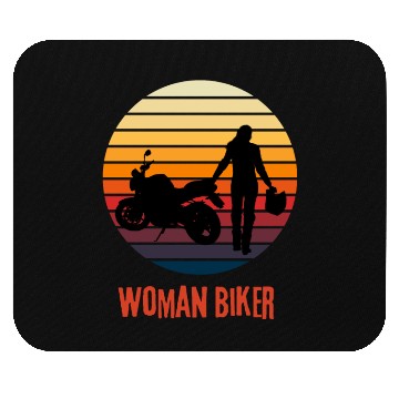 Discover Woman biker Mouse Pads