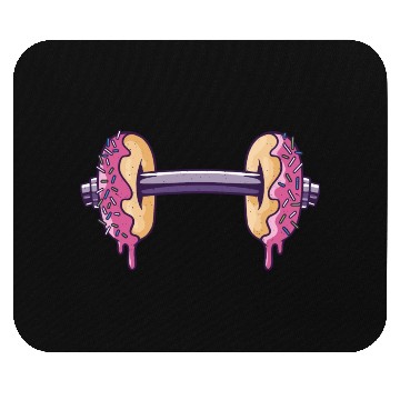 Discover Workout with donuts dumbbell Mouse Pads
