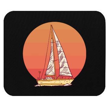 Discover Sunset sailing boat sea waves Sunset sailing boat Mouse Pads