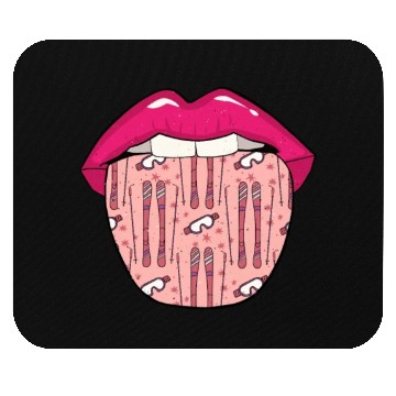 Discover Skiing Skier Lips Mouse Pads