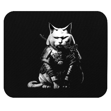 Discover cool samurai cat Mouse Pads