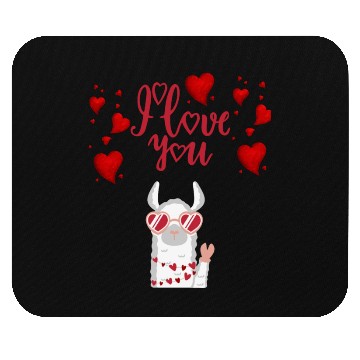 Discover I love you with cute llama Mouse Pads
