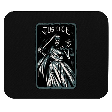 Discover Justice Skeleton Skull Tarot Card Mouse Pads