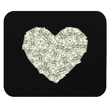 Discover US dollar heart shape, love money Mouse Pads