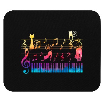 Discover Piano Cat Musician Musical Instrument Pianist Mouse Pads