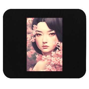 Discover japan girl portrait sakura blossom Japan wall art Mouse Pads