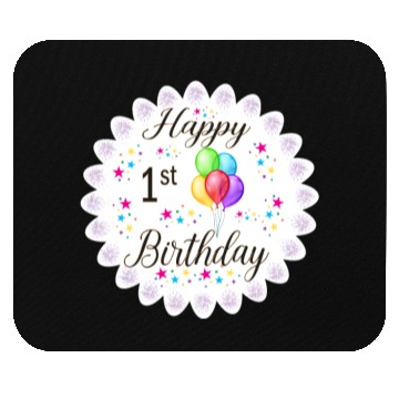Discover Happy 1st Birthday with Balloons Mouse Pads